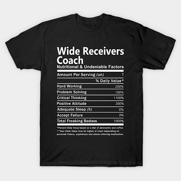 Wide Receivers Coach T Shirt - Nutritional and Undeniable Factors Gift Item Tee T-Shirt by Ryalgi